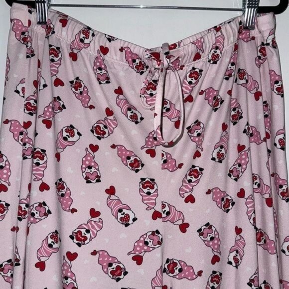 Fabulous Just Like You XL Pink Pajama Pants With Heart & Dog Print - Picture 3 of 9